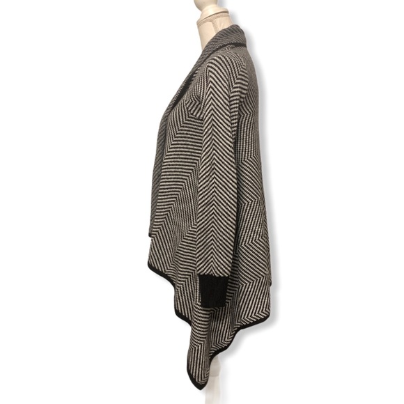 Merona black and white striped cascading cardigan - Picture 2 of 5